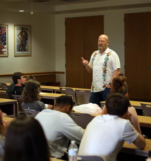 Dr. Bradbury teaching a Biblical Studies Class