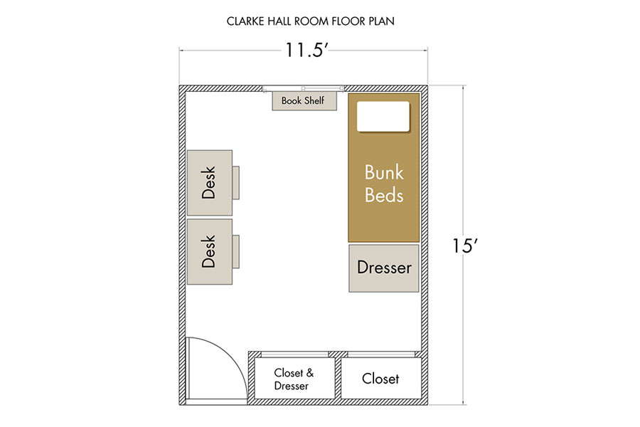 Clarke room floorplan