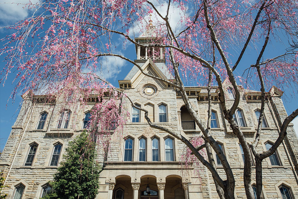 Old Main in the spring