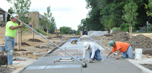 The Beyond the Bend project nears completion at Geneva College with work wrapping up on the pedestrian walkway.