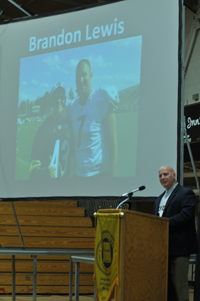 Head Geneva College Football Coach Geno DeMarco remembers Brandon Lewis