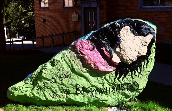 The Geneva rock was painted to celebrate Justice Week 2010
