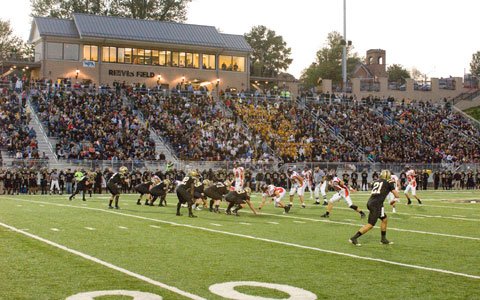 Geneva Football continued tradition facing Frostburg State for the season home opener. The Golden Tornadoes defense shut down all touchdown opportunities for the Bobcats allowing the offensive to dominate the field for a 47-3 victory. The Golden Tornadoes will play under Reeves Field lights again this weekend against the Bethany Bison at 8 p.m.