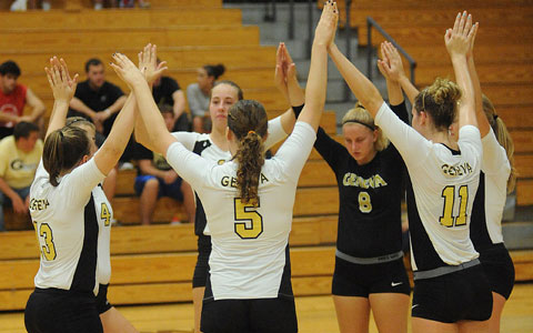Geneva Volleyball had only one match this week against Thiel and sent them on their way in three sets lifting their PAC record to 9-2 and overall record to 15-9.