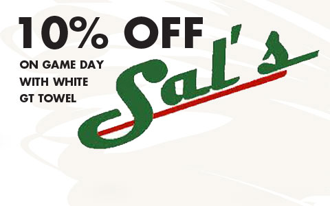 all customers who attend Sal′s after a home game will be graciously given 10% off of their purchase if they bring either their white game day towel or student ID