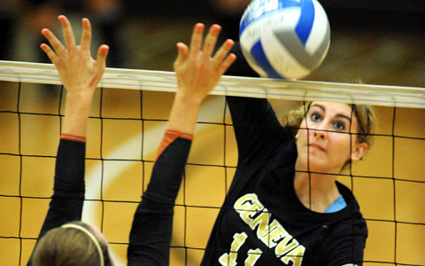 Geneva Volleyball: Young and Talented; Defeats Denison and Albion in Three