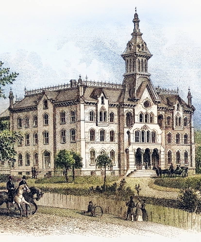 Photo of Old Main around 1870