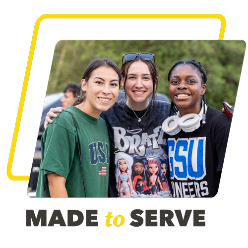 Happy students posing for a photo