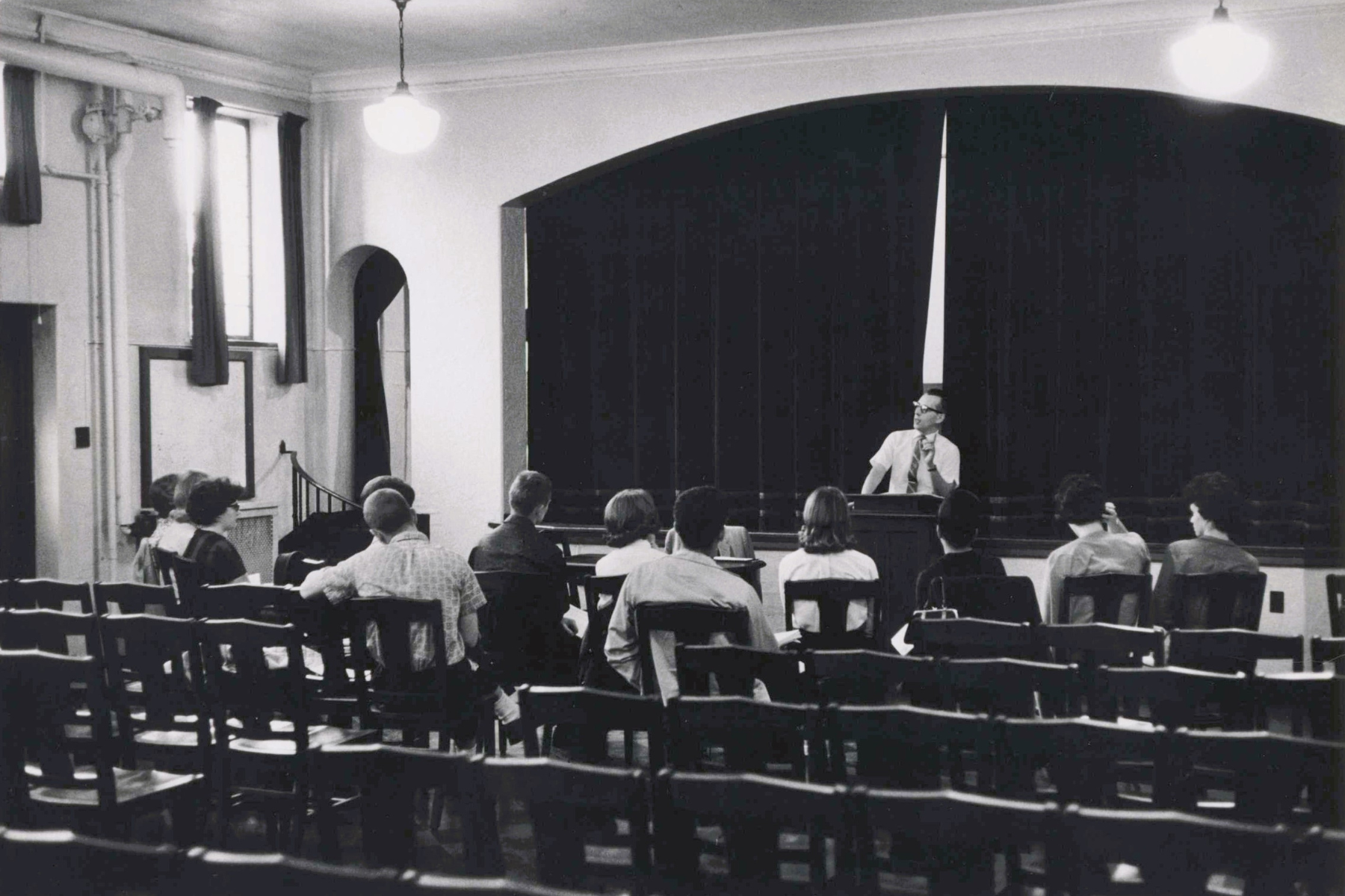 1964 Dr. Fleser teaches dramatics in the Little Theater