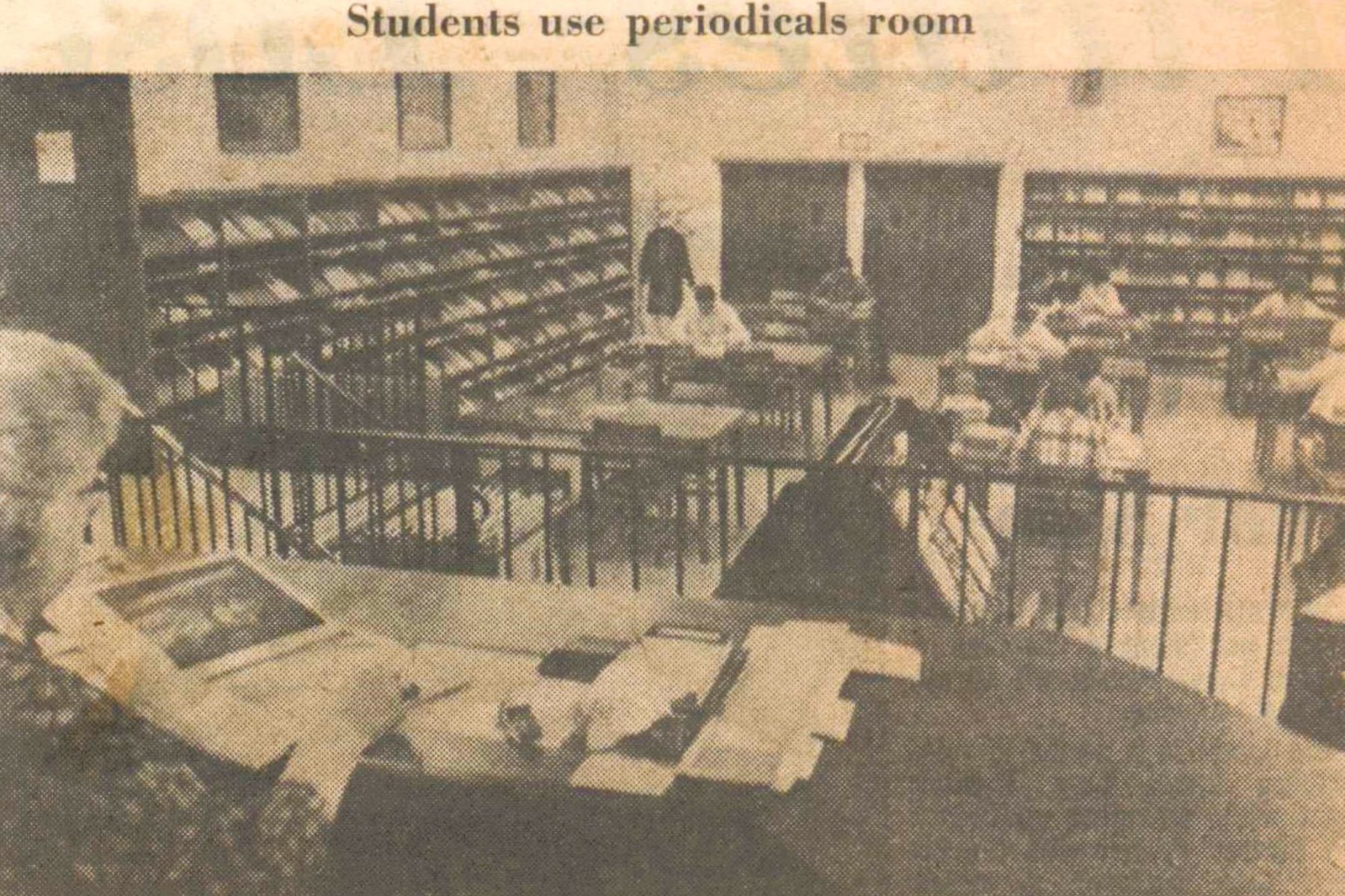 1966 Students use the new Periodicals Room