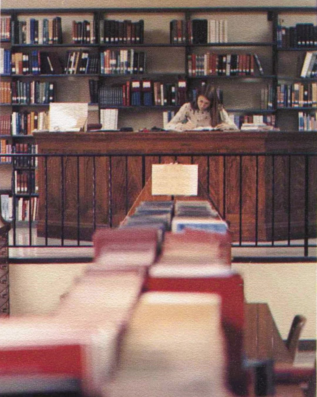1975 Student Worker in the Periodicals Room