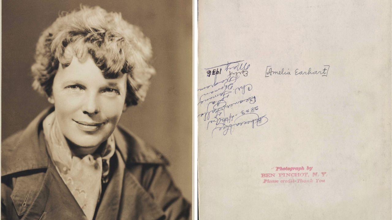 Picture of Amelia Earhart on Geneva's Campus