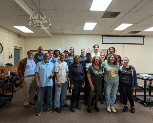 service group at food pantry