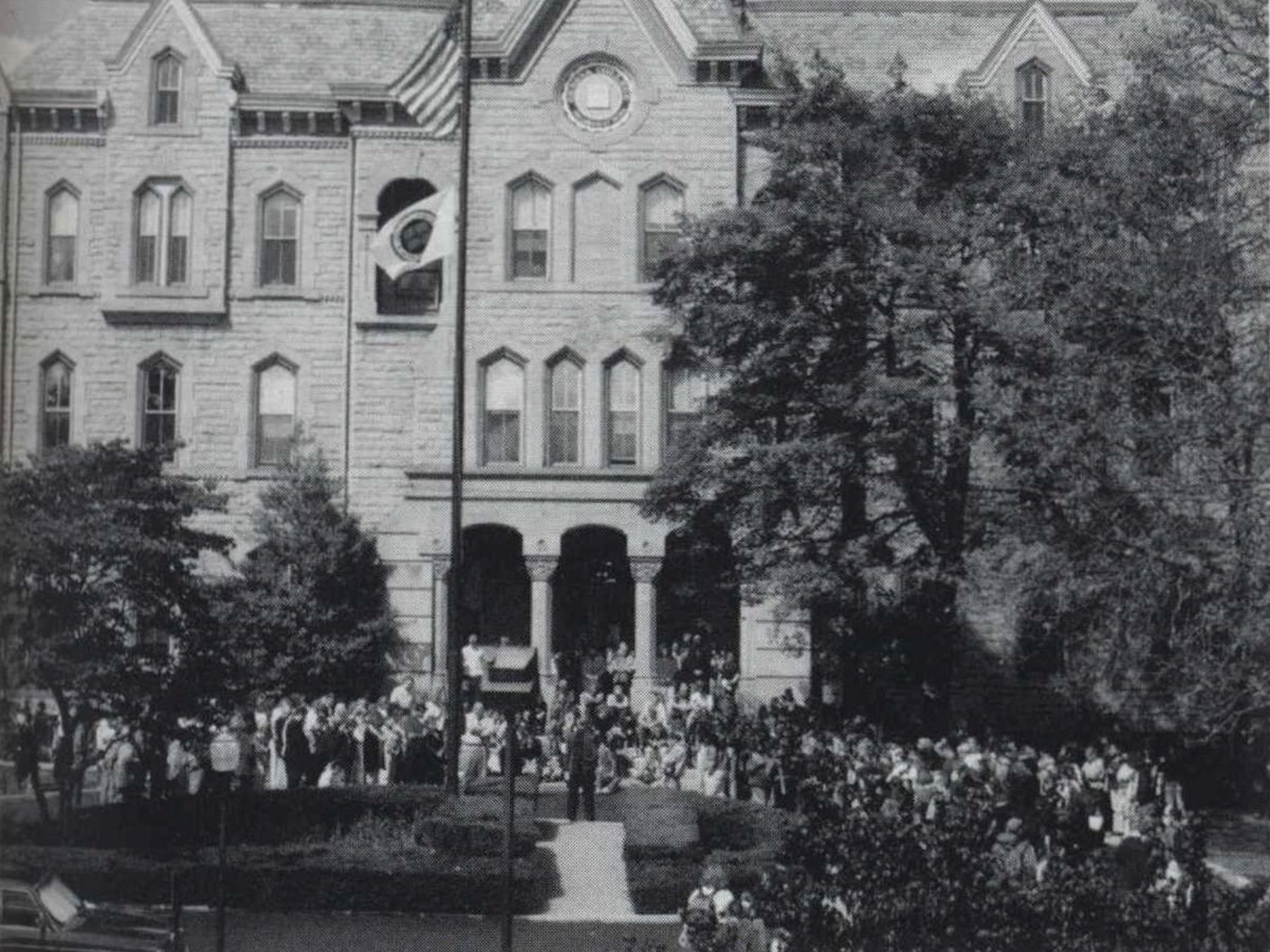 Day of Prayer at the Old Main flagpole