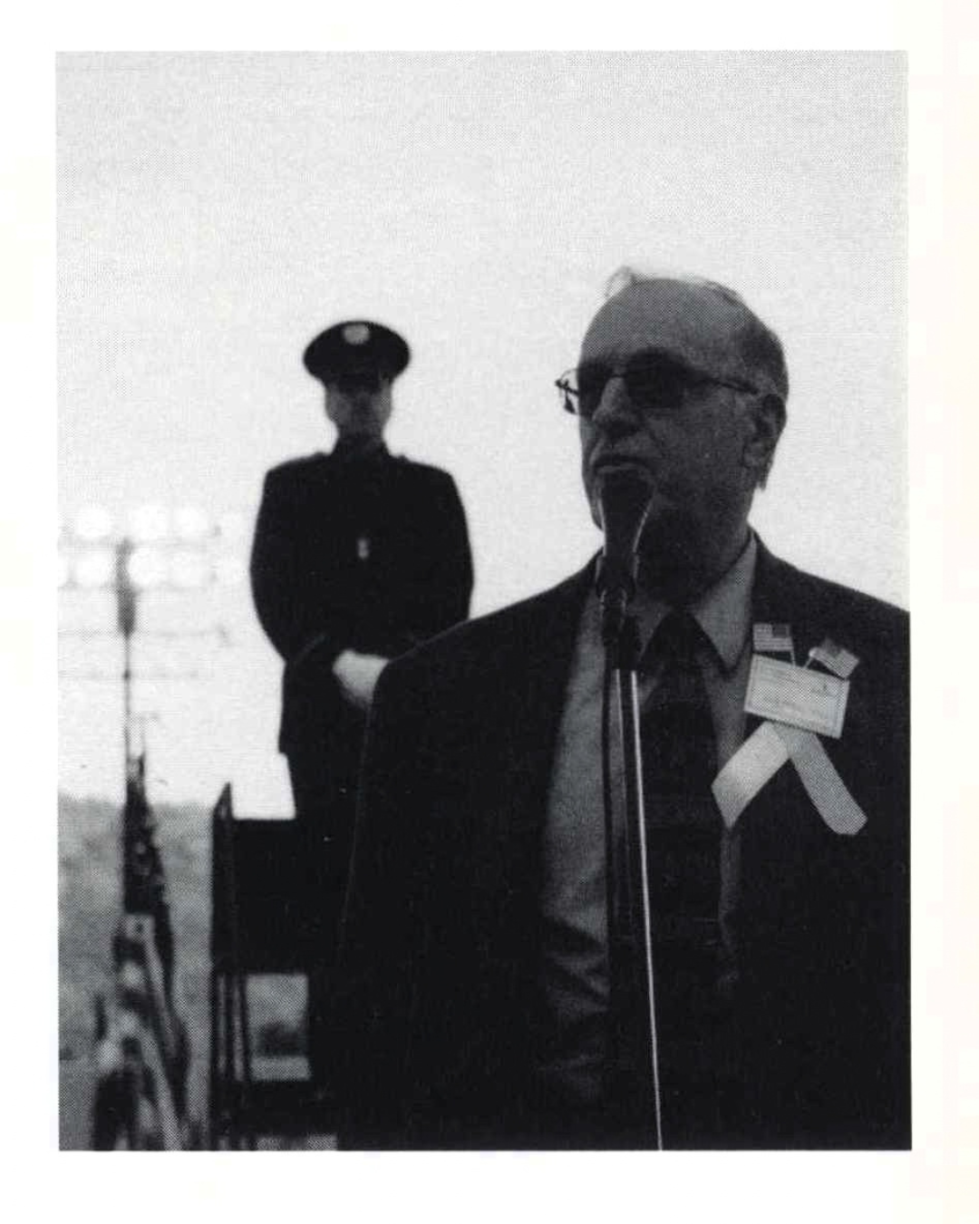 President White addresses the campus on Reeve's Field