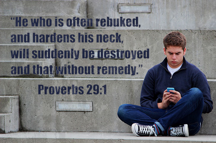 Picture of He who is often rebuked, and hardens his neck...