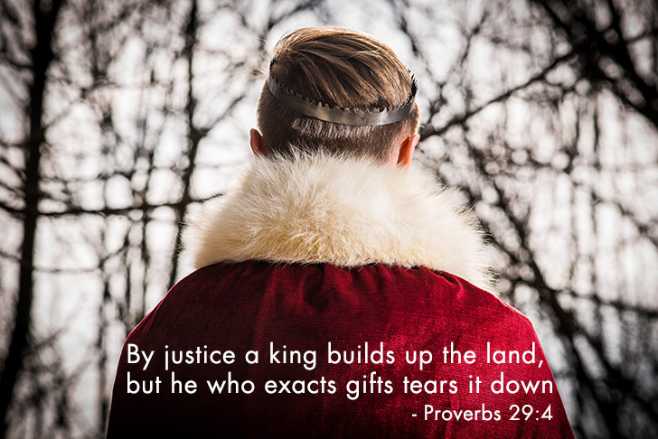 Picture of By justice a king builds up the land