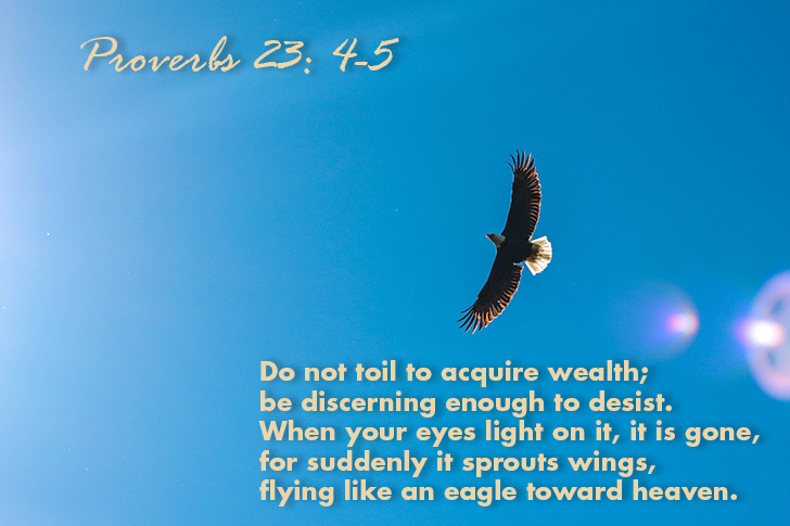 Picture of Proverbs 23:4-5 – Do not toil to acquire wealth...