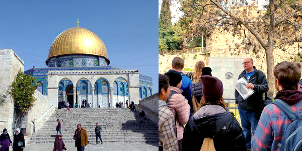 Jerusalem Dome of the Rock and Dr. C. Scott Shidemantle teaching at the Pool of Bethesda