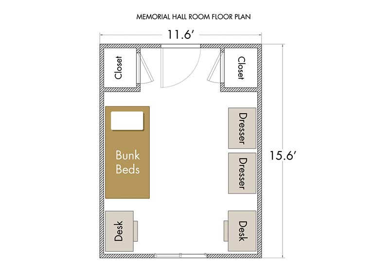 Memorial Hall room dimensions
