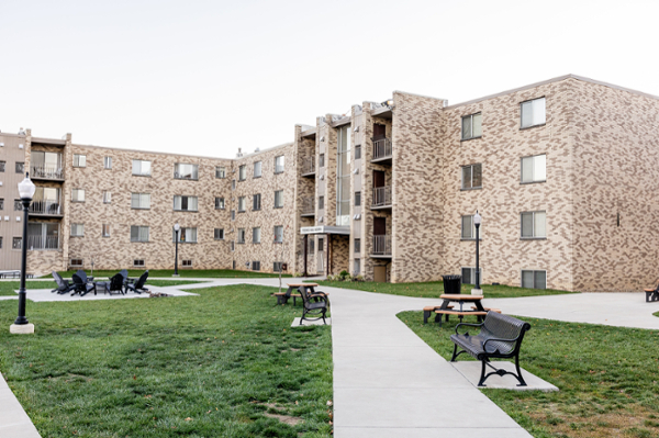 Outside of apartments