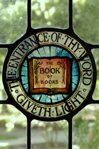 stained glass window from the library