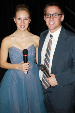 Hosts Julie Lohmann and Conlan Walsh at Film Fest.