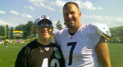 Brandon Lewis with Ben Roethlisberger