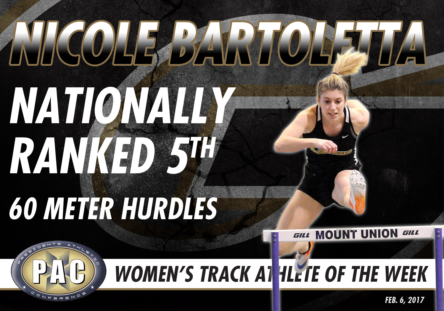 Nicole Bartoletta Named PAC Track Athlete of the Week