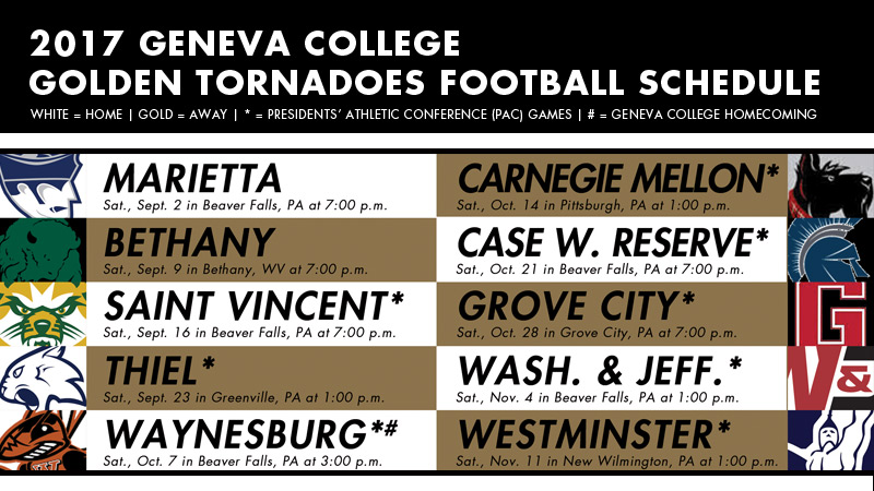 Geneva College Golden Tornadoes Set for another Football Season
