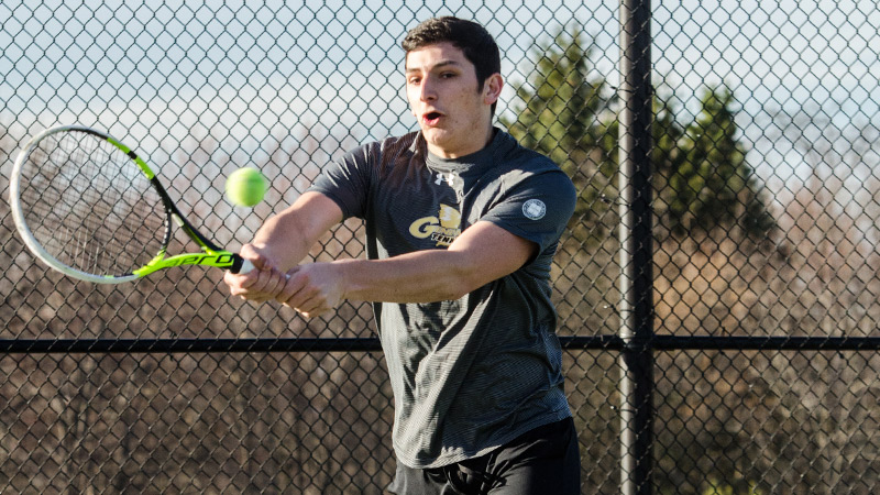 Men’s Tennis Cracks Goose Egg; Records First Conference Win against Westminster