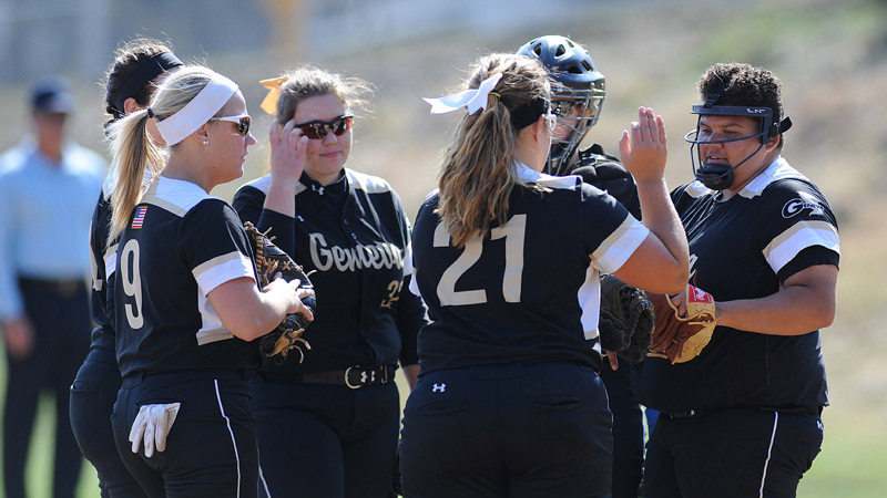 Softball Swept Franciscan 8-2, 15-0 (5 innings); Haley Sainato Breaks School Record & Geneva Tallies 2 Homers