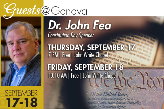 Geneva Welcomes Dr. John Fea, Constitution Day Speaker