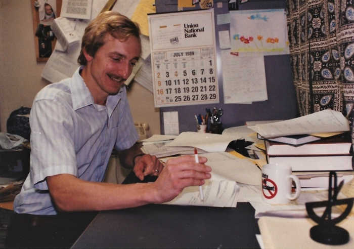 John Stahl working in the laboratory