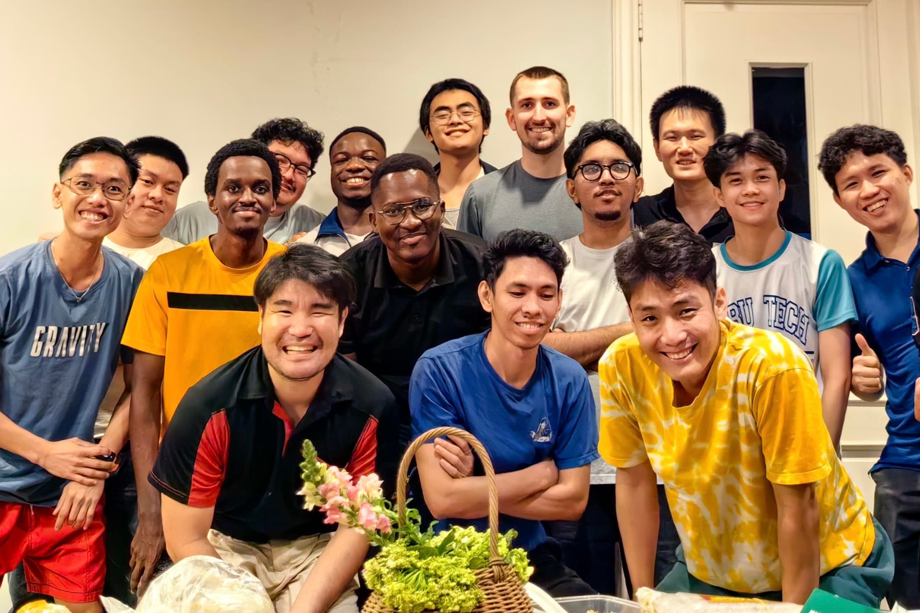Kevin Arseneaux '25 with International Teachers College students