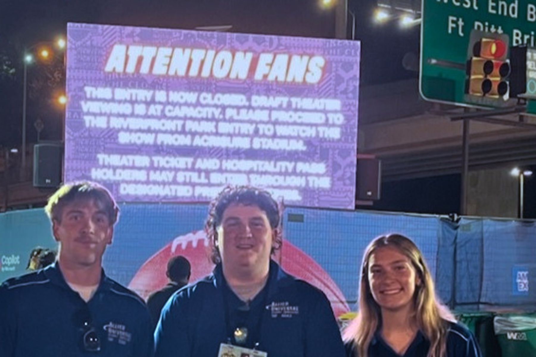 From left, Caleb Romano '27, Brian Burchfield '29, and Abby Stover '27