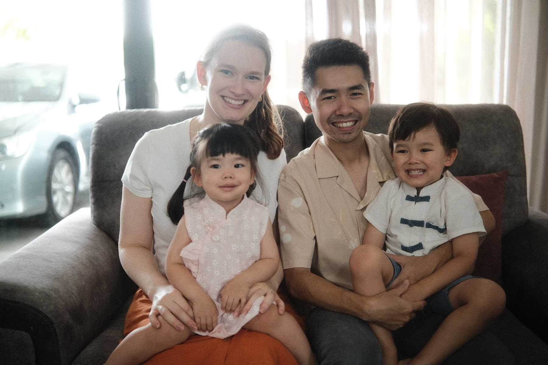 Josh and Lindsey Ng with their two kids
