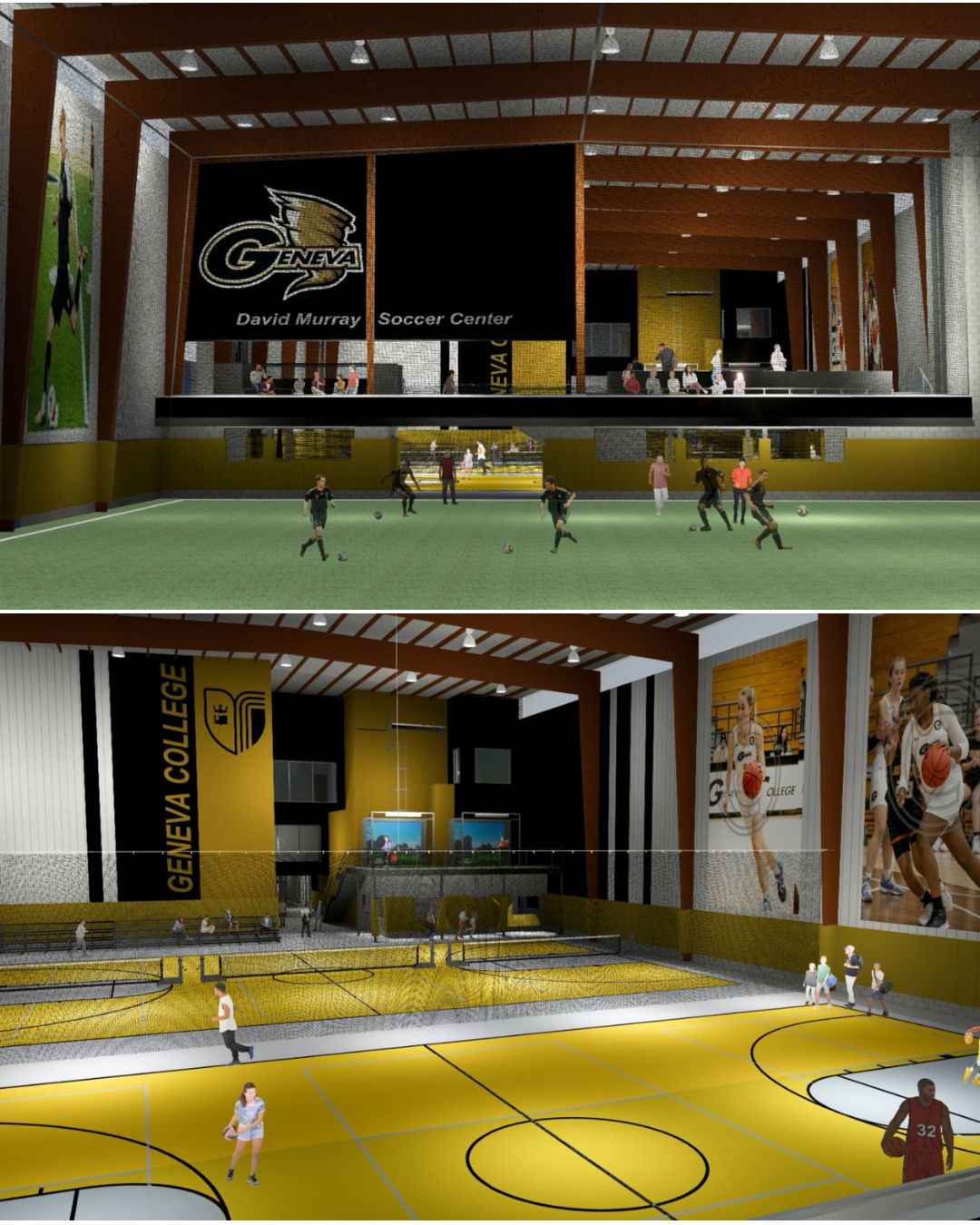 Interior renderings of the sports center