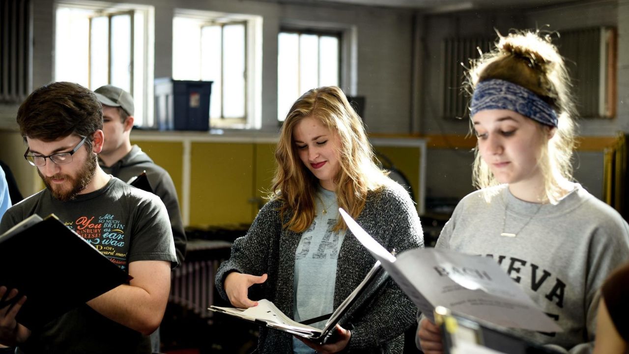 Lois in class with students