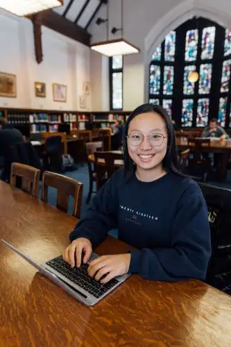Joy Li in McCartney Library